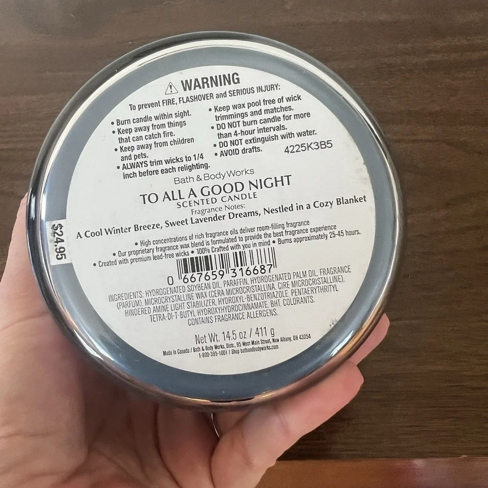 Bath & Body Works TO ALL A‎ GOOD NIGHT 3 Wick Large Scented Candle 14.5 oz